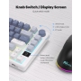 Tastatură mecanică Royal Kludge 2,4 GHz/bluetooth/USB-C, 75%, buton inteligent OLED, RGB, switch silver, RKM75-PHANTOM