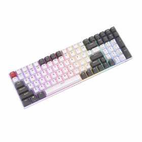 Tastatura mecanica gaming Royal Kludge, 100 taste, hotswap, RGB, Keycaps ABS double shot, wireless, cablu, 3750 mAh, RK100-GREY