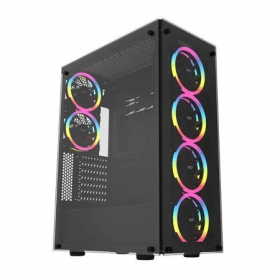 Carcasa computer Darkflash Phantom, contine 6 ventilatoare,120mm, SSD, HDD, negru, INN-042029