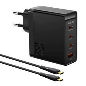 Incarcator de perete McDodo, GAN 3xUSB C, 100W, cablu 2m, negru, INN-059999