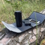 Kit camping, pescuit, vacanta Pyramid, compus din Panou solar pliabil 22W cu 2 USB si Power Bank 30000 mAh cu 3 x USB