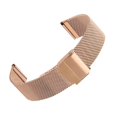 Curea Smartwatch 22 mm, metal, roz auriu