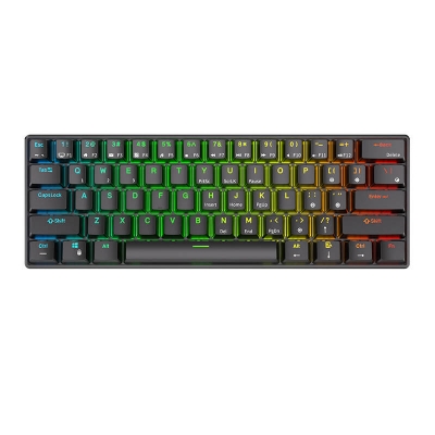 Tastatura mecanica Royal Kludge RK61, RGB, comutator roșu, 1450 mAh, negru