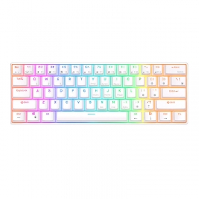 Tastatura mecanica Royal Kludge RK61, RGB, comutator roșu, 1450 mAh, alb