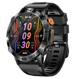 Smartwatch PYRAMID, 1.44 inch AMOLED, apelare telefonica, functii sport, rezistent la apa, negru