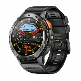 Smartwatch 1.43 inch AMOLED, apelare telefonica, functii sport, rezistent la apa, lanterna incorporata, bluetooth 5.2, negru