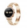 Smartwatch 1.27 inch TFT, ritm cardiac, notificari, apeluri, rezistent la apa, curele metalice, auriu