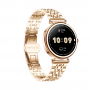 Smartwatch 1.27 inch TFT, ritm cardiac, notificari, apeluri, rezistent la apa, curele metalice, auriu