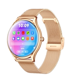 Smartwatch 1.43 inch AMOLED, ritm cardiac, activitati fizice, notificari, apeluri, ritm cardiac, auriu