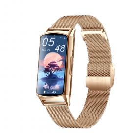 Smartwatch 1.58 inch AMOLED, ritm cardiac, activitati fizice, notificari, apeluri, ritm cardiac, auriu