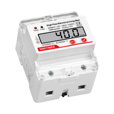 Contor monofazat de energie electrica, Sinotimer, 230V AC 50Hz, 5(80)A, ecran digital LED, DDS6619-039