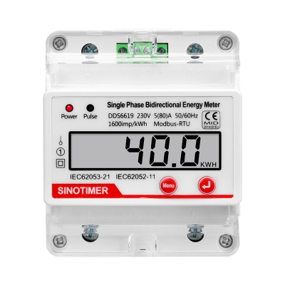 Contor de energie RS485 cu afișaj LCD monofazat DDS6619 040 AC230V 5-80A, DDS6619-040