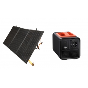 Kit camping si pescuit PYRAMID®, compus din Panou solar portabil 18V - 100W si powerbank 230V,  83200mAh