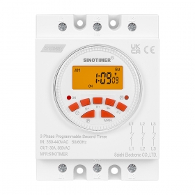 Temporizator trifazic, 380V 30A, Sinotimer, intrerupator, programabila,  CN109S-380V-30A