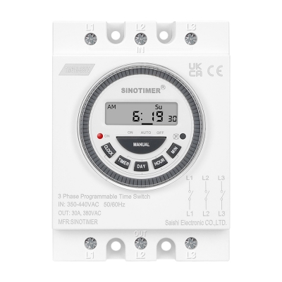 Siguranta automata temporizata 380V 30A, Sinotimer, intrerupator, programabila, TM619-380V-30A