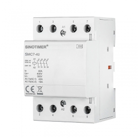 Contactor AC Sinotimer, 4 poli NO, 63A, tensiune bobină 220 V/230 V, montare pe șină DIN