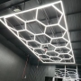 Sistem de iluminare led hexagonal PYRAMID, LED hexagon luminos modular, alb rece 6500k, aluminiu 2430mm x 4840mm