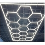 Sistem de iluminare led hexagonal PYRAMID, LED hexagon luminos modular, alb rece 6500k, aluminiu 2430mm x 4840mm