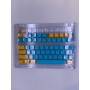 Set 61 butoane Royal Kludge PBT Double-Shot Keycaps, 61 taste, translucide, compatibile Cherry MX, US, Albastru/Galben, KC-22