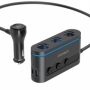 Incarcator auto 2x USB-C PD 1x USB-A QC 3x priza bricheta Choetech TC0021- negru