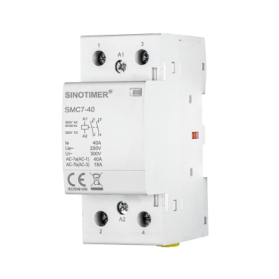 Contactor AC Sinotimer, 2 poli NO , 40A, tensiune bobină 220 V/230 V, montare pe șină DIN