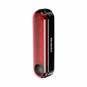 Lumină de spate pentru bicicletă Superfire, BTL01, USB, 230mAh, 3.7 V, impermeabil IP44, INN-029279