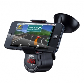Modulator FM auto cu suport telefon, MP3 player, FM kit, bluetooth, 300mAh baterie incorporata, PYR61