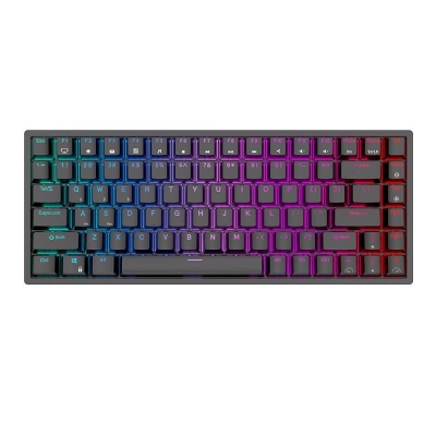 Tastatura mecanica fara fir Royal Kludge RK84 RGB, comutator maro (negru)