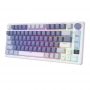 Tastatura mecanica fara fir Royal Kludge RKM75 RGB, switch argintiu (albastru)