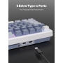 Tastatură mecanică Royal Kludge 2,4 GHz/bluetooth/USB-C, 75%, buton inteligent OLED, RGB, switch RED, RKM75-TAROR