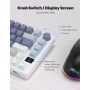 Tastatură mecanică Royal Kludge 2,4 GHz/bluetooth/USB-C, 75%, buton inteligent OLED, RGB, switch RED, RKM75-TAROR