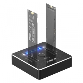 Statie de andocare/clonare SSD M.2 NVMe/SATA 20Gbps FIDECO M2288 (USB 3.2, UASP, TRIM)