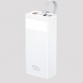 Resigilat Baterie externa PYRAMID®, PD22.5W, 30.000 mAh, lanterna LED, Fast charge, 2 USB + 1 USB TYPE C  PD