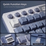 Tastatura mecanica, ROYAL KLUDGE M87, 75%  2,4 GHz/Bluetooth/USB-C 7500 mAh, Cream switch, albastru