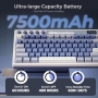 Tastatura mecanica, ROYAL KLUDGE M87, 75%  2,4 GHz/Bluetooth/USB-C 7500 mAh, Cream switch, albastru