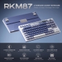 Tastatura mecanica, ROYAL KLUDGE M87, 75%  2,4 GHz/Bluetooth/USB-C 7500 mAh, Cream switch, albastru