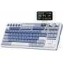 Tastatura mecanica, ROYAL KLUDGE M87, 75%  2,4 GHz/Bluetooth/USB-C 7500 mAh, Cream switch, albastru