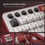 Tastatura mecanica, ROYAL KLUDGE M87, 75%  2,4 GHz/Bluetooth/USB-C 7500 mAh, Cream switch, red