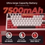 Tastatura mecanica, ROYAL KLUDGE M87, 75%  2,4 GHz/Bluetooth/USB-C 7500 mAh, Cream switch, red