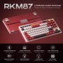 Tastatura mecanica, ROYAL KLUDGE M87, 75%  2,4 GHz/Bluetooth/USB-C 7500 mAh, Cream switch, red