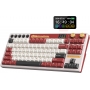 Tastatura mecanica, ROYAL KLUDGE M87, 75%  2,4 GHz/Bluetooth/USB-C 7500 mAh, Cream switch, red