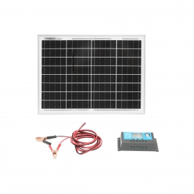 Panou solar 20W fotovoltaic monocristalin 400x300x17mm, cablu 1.5/2m Breckner Germany