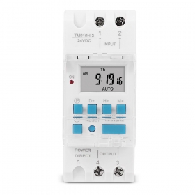 Temporizator digital programabil 24v, 1min-168 ore. LCD cu releu de timp, Sinotimer, TM919H-3