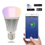 Bec LED RGB, Dimabil, E27, control wireless, Sonoff B1, multicolor, cotrolabil din telefon sau Google Home, Alexa.