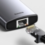 Adaptor HUB USB-C, Baseus, HDMI 4K, SD/TF, 2 x USB 3.0, USB-C PD,100W, Gri