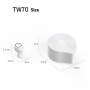 Casti wireless TW70 TWS, bluetooth 5.0, stereo music, sport, sunet 3D, mini, in ureche, microfon, caseta de incarcare, alb