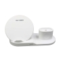 Statie de incarcare universala Fast Wireless Charger 3 in 1,  incarcare telefon, compatibil airpods si smartwatch, 1,67A, alb