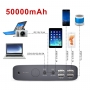 Baterie externa laptop,  power bank  50000 mAh cu 4 USB si 12 adaptoare laptop, contine controler solar MPPT, PowerOak, K2 SOLAR