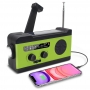 Radio camping portabil 2000 mAh, alerta sonora si luminoasa SOS, panou solar pentru incarcare, MD-055, verde