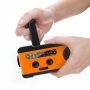 Radio camping portabil 2000 mAh, alerta sonora si luminoasa SOS, panou solar pentru incarcare, MD-055, portocaliu
